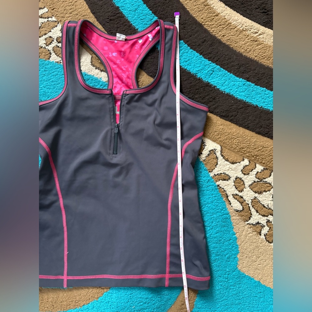 Fila Charcoal and Pink Performance Tank - Picture 6 of 8